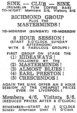 The Sink Club
                                Promo 1966