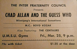 Concert Ticket 1965 or 1966
